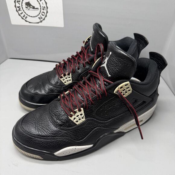 Air Jordan 4 Retro LS Oreo MEN Grey Black Leather 314254-003 Size 11 Preowned main image 7